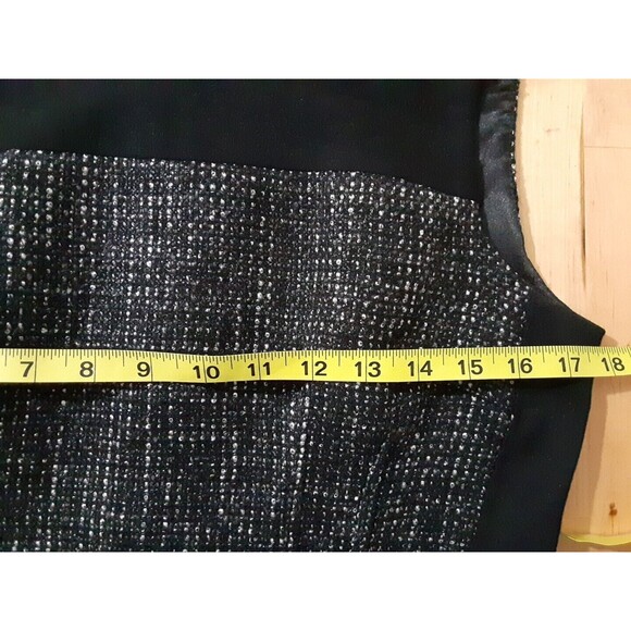 Tahari Dress Womens Size 8 Black Tweed Panel Sheath Round Neck Sleeveless work - Picture 7 of 9